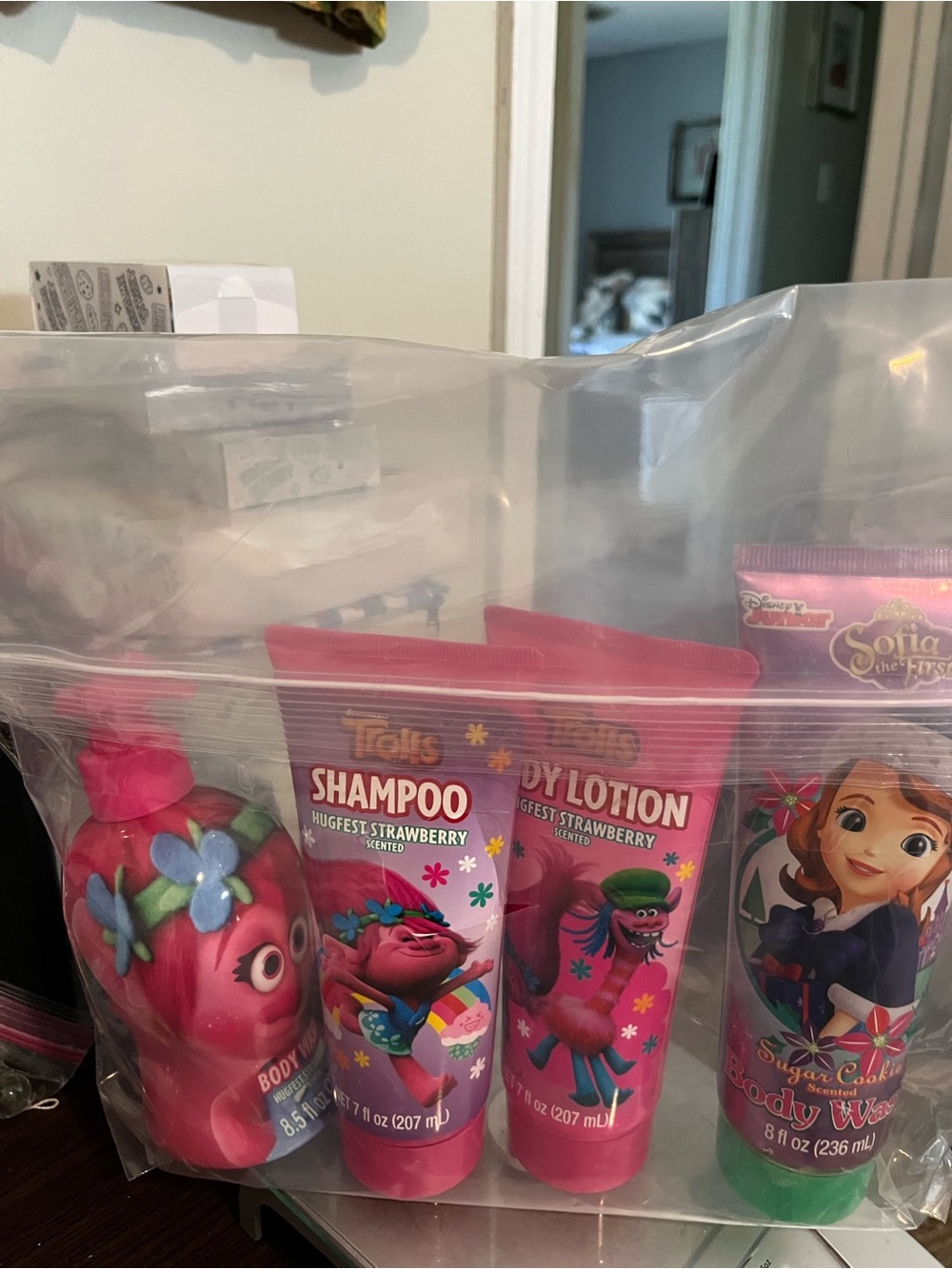 Trolls Kids Strawberry Shampoo & Body Lotion Set in Pink